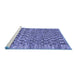 Sideview of Machine Washable Checkered Blue Modern Rug, wshabs205blu