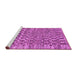 Sideview of Machine Washable Checkered Purple Modern Area Rugs, wshabs205pur