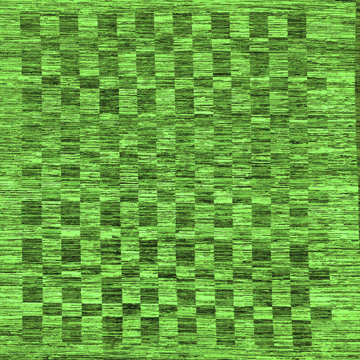 Square Checkered Green Modern Rug, abs205grn