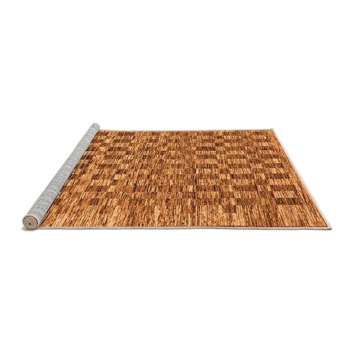 Sideview of Machine Washable Checkered Orange Modern Area Rugs, wshabs205org