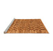 Sideview of Machine Washable Checkered Orange Modern Area Rugs, wshabs205org