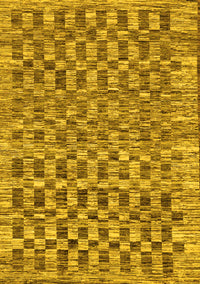 Checkered Yellow Modern Rug, abs205yw