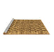 Sideview of Machine Washable Checkered Brown Modern Rug, wshabs205brn