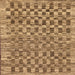 Square Abstract Orange Checkered Rug, abs205