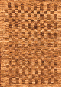 Checkered Orange Modern Rug, abs205org