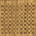 Square Machine Washable Checkered Brown Modern Rug, wshabs205brn