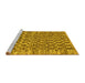 Sideview of Machine Washable Checkered Yellow Modern Rug, wshabs205yw