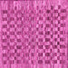 Square Machine Washable Checkered Pink Modern Rug, wshabs205pnk