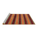 Sideview of Machine Washable Abstract Sedona Brown Rug, wshabs206