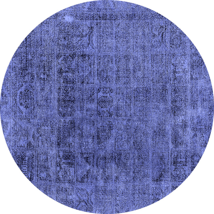 Round Machine Washable Abstract Blue Modern Rug, wshabs2060blu