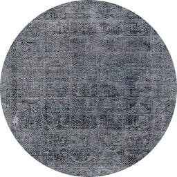 Round Machine Washable Abstract Dark Gray Rug, wshabs2060