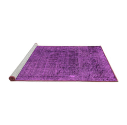 Sideview of Machine Washable Abstract Pink Modern Rug, wshabs2060pnk