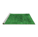 Sideview of Machine Washable Abstract Green Modern Area Rugs, wshabs2060grn