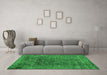 Machine Washable Abstract Green Modern Area Rugs in a Living Room,, wshabs2060grn