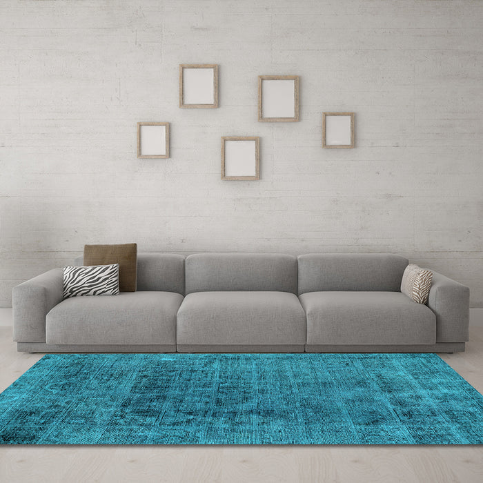 Machine Washable Abstract Light Blue Modern Rug in a Living Room, wshabs2060lblu