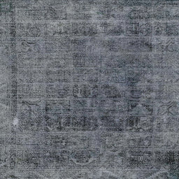Square Abstract Dark Gray Modern Rug, abs2060
