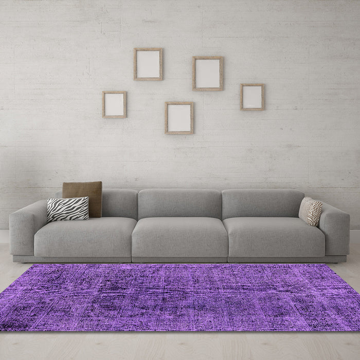 Machine Washable Abstract Purple Modern Area Rugs in a Living Room, wshabs2060pur