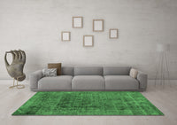 Machine Washable Abstract Emerald Green Modern Rug, wshabs2060emgrn