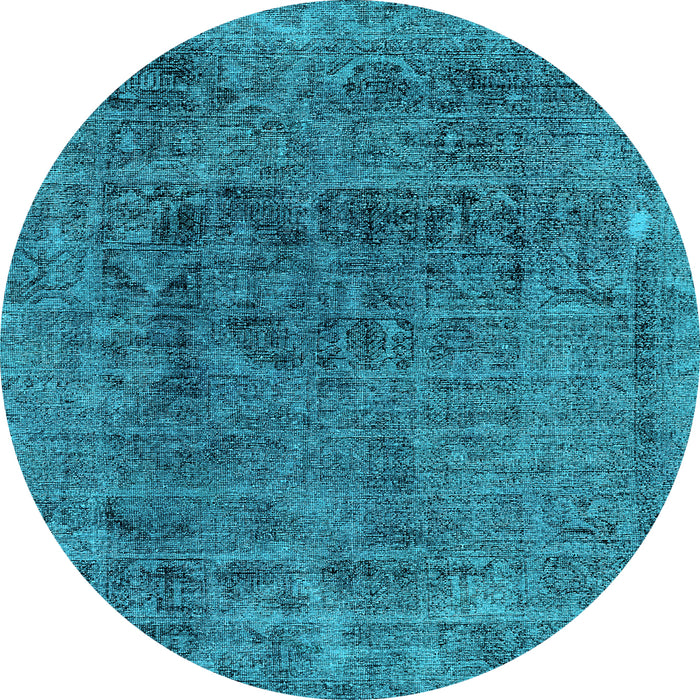 Round Abstract Light Blue Modern Rug, abs2060lblu