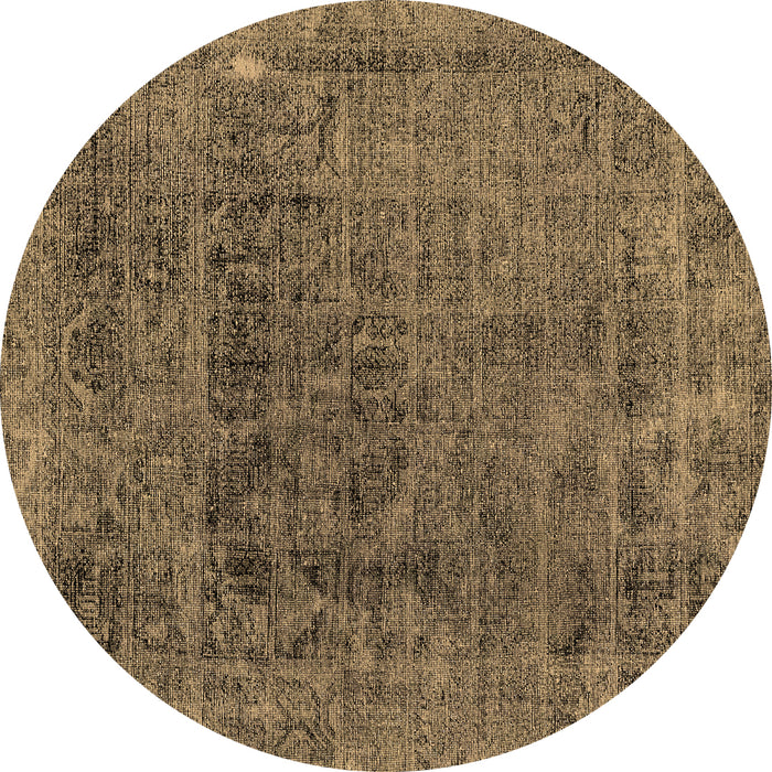 Round Abstract Brown Modern Rug, abs2060brn