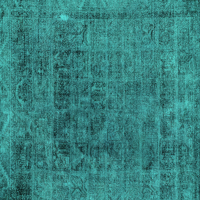 Square Abstract Turquoise Modern Rug, abs2060turq