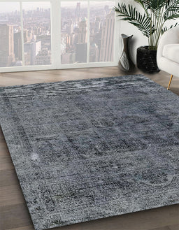 Machine Washable Abstract Dark Gray Rug in a Family Room, wshabs2060
