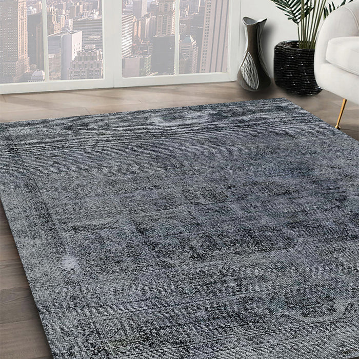 Machine Washable Abstract Dark Gray Rug in a Family Room, wshabs2060