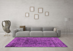 Machine Washable Abstract Pink Modern Rug in a Living Room, wshabs2060pnk