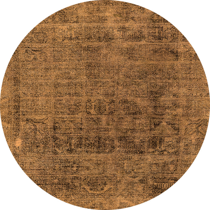 Round Abstract Orange Modern Rug, abs2060org