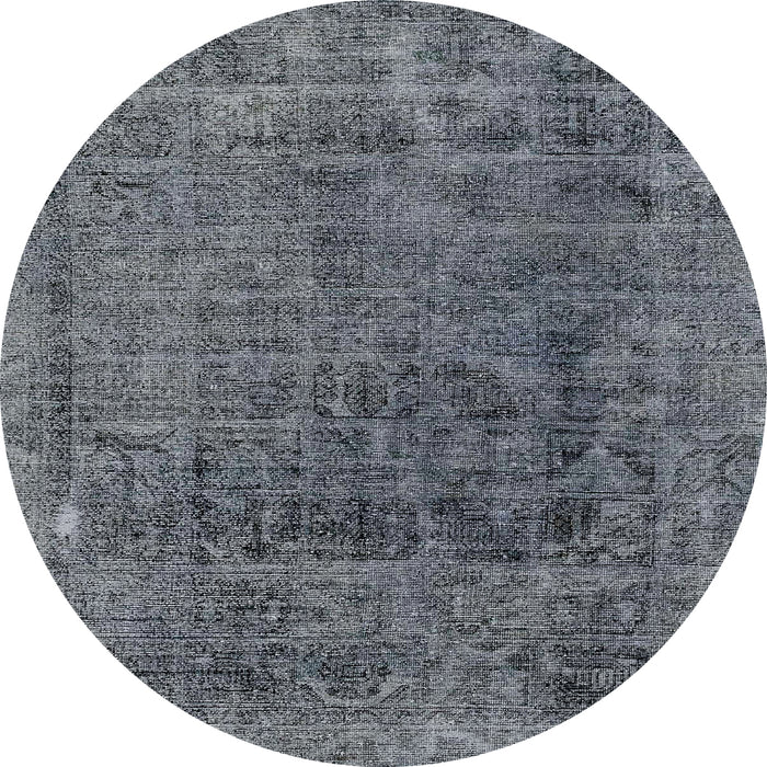 Round Abstract Dark Gray Modern Rug, abs2060