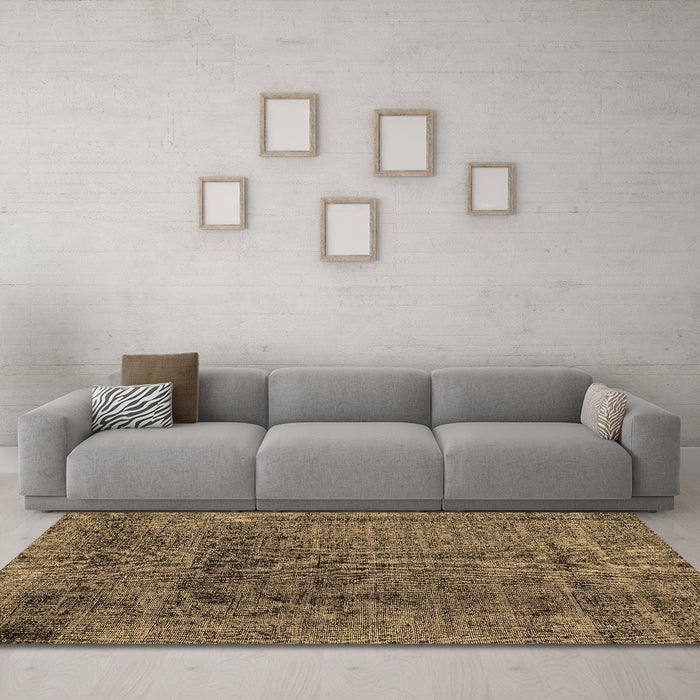 Machine Washable Abstract Brown Modern Rug in a Living Room,, wshabs2060brn