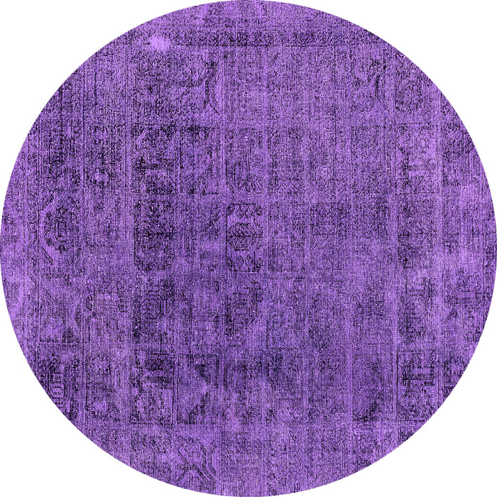 Round Machine Washable Abstract Purple Modern Area Rugs, wshabs2060pur