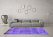 Machine Washable Persian Purple Bohemian Area Rugs in a Living Room, wshabs2061pur