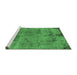 Sideview of Machine Washable Persian Emerald Green Bohemian Area Rugs, wshabs2061emgrn