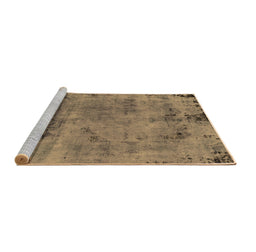 Sideview of Machine Washable Persian Brown Bohemian Rug, wshabs2061brn