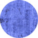 Round Persian Blue Bohemian Rug, abs2061blu