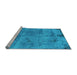 Sideview of Machine Washable Persian Light Blue Bohemian Rug, wshabs2061lblu