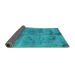 Sideview of Persian Turquoise Bohemian Rug, abs2061turq