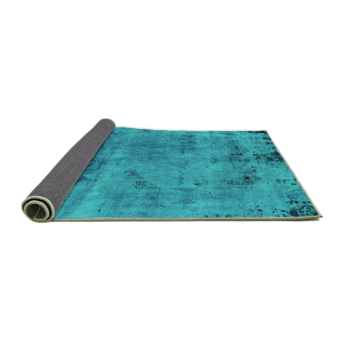 Sideview of Persian Turquoise Bohemian Rug, abs2061turq