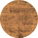 Round Persian Orange Bohemian Rug, abs2061org