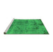 Sideview of Machine Washable Persian Green Bohemian Area Rugs, wshabs2061grn