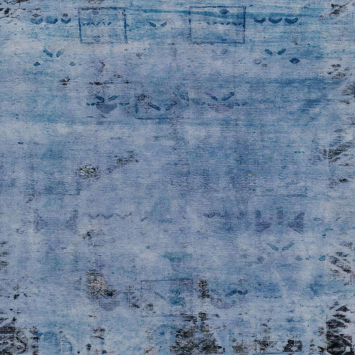 Square Machine Washable Abstract Steel Blue Rug, wshabs2061