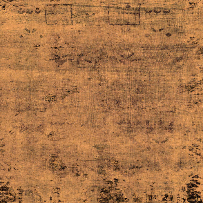 Square Machine Washable Persian Orange Bohemian Area Rugs, wshabs2061org