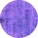 Round Persian Purple Bohemian Rug, abs2061pur