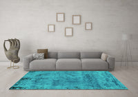 Machine Washable Persian Turquoise Bohemian Rug, wshabs2061turq