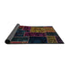 Sideview of Abstract Coffee Brown Patchwork Rug, abs2062