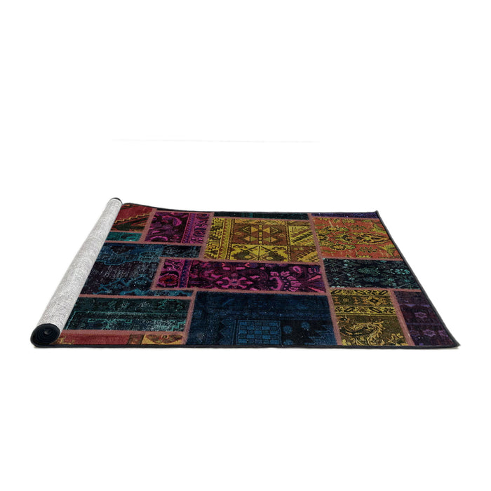 Sideview of Machine Washable Abstract Coffee Brown Rug, wshabs2062
