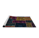 Sideview of Machine Washable Abstract Coffee Brown Rug, wshabs2062