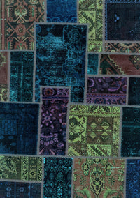 Patchwork Light Blue Transitional Rug, abs2062lblu