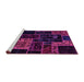 Sideview of Machine Washable Patchwork Pink Transitional Rug, wshabs2062pnk